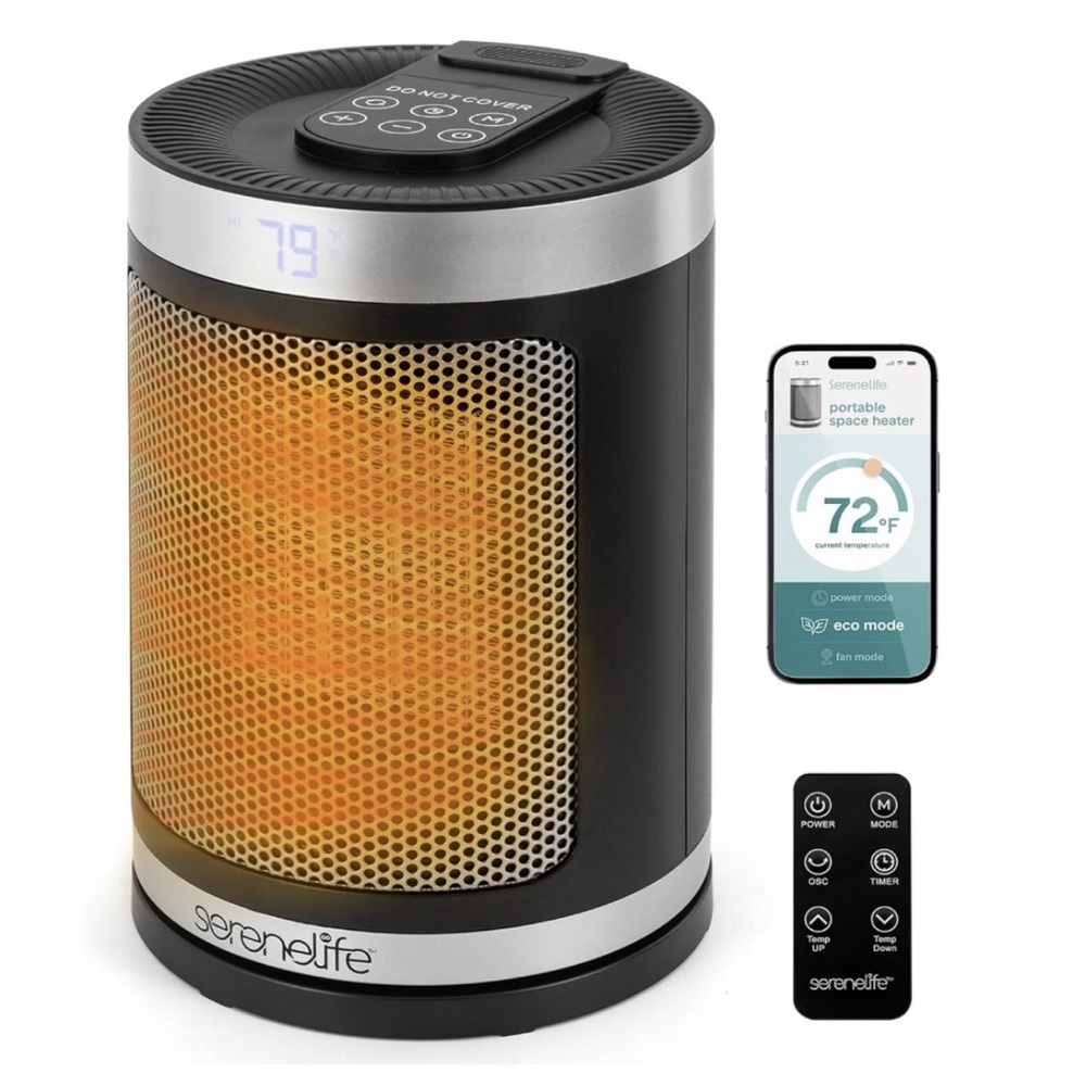 NEW✨ Smart Space Heater 1500W Indoor Wi-Fi Enabled Remote Control App Thermostat